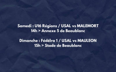 Programme du week-end (30/04 et 01/05)